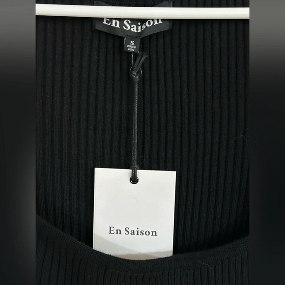 NWT En Saison Black Ellen Ruched Combo Dress Anthropologie Sm Holiday Cocktail - Picture 7 of 12